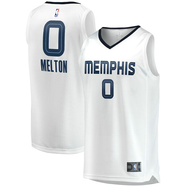 Maillot nba Memphis Grizzlies Association Edition Homme De'Anthony Melton 0 Blanc